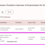 SSC Exam Calendar 2025