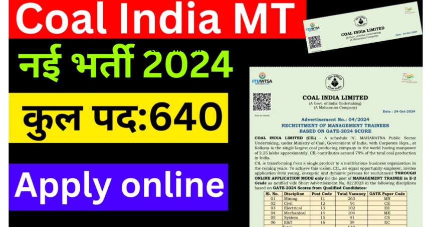 Coal India MT Vacancy 2024